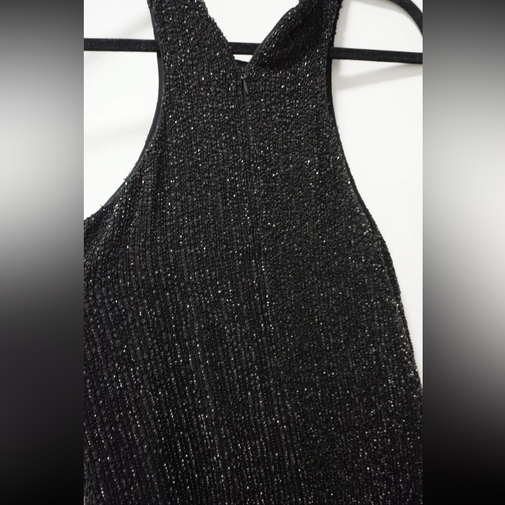 All Saints Women Hand Embellished Beaded Black Tank Top US 6 - Picture 3 of 10